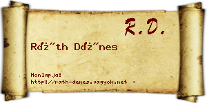Ráth Dénes névjegykártya