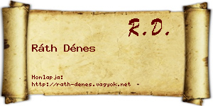 Ráth Dénes névjegykártya
